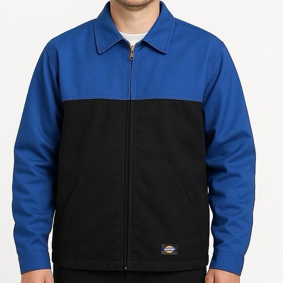 Vintage Dickies Jacket Mens M Blue Black Eisenhower Quilted Bomber Workwear 90s - Picture 2 of 13